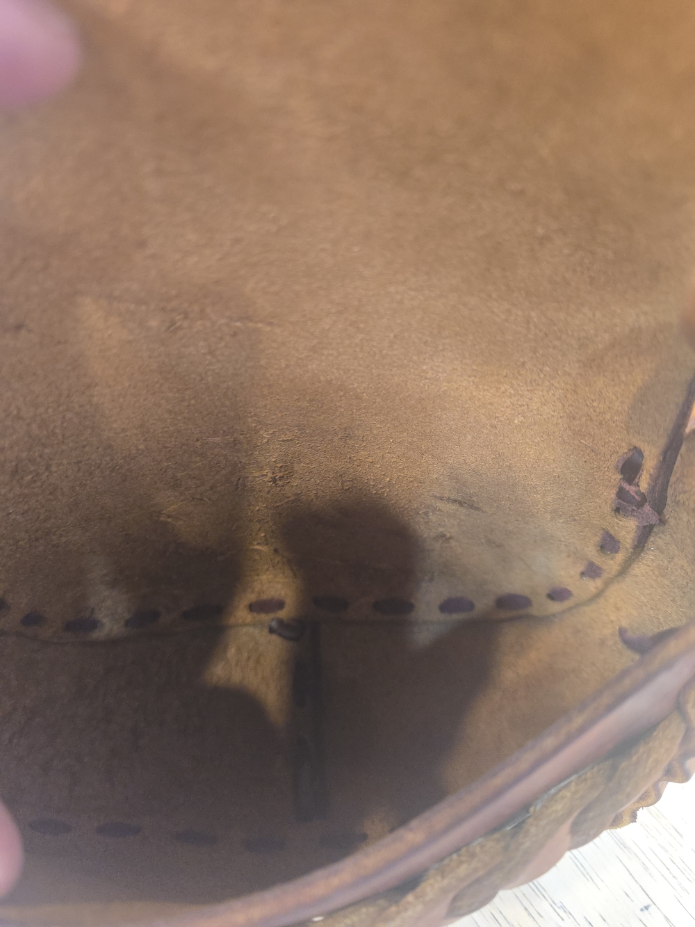 Vintage 70s Brown Leather Braided Crossbody Bag - Women - Picture 8 of 9